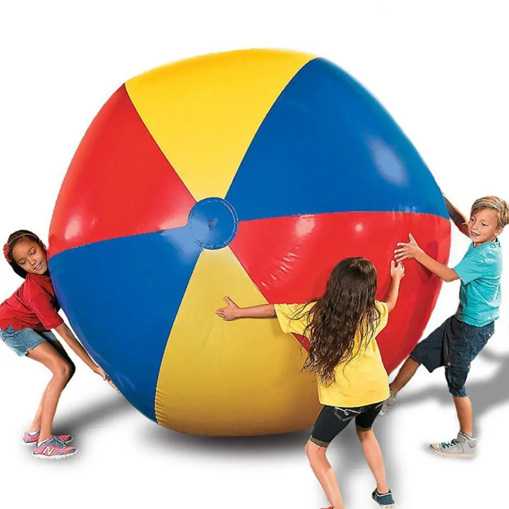 

80/100cm Inflatable Beach Ball Water Balloons Color Ball Balls Thickened Three-color PVC Beach Large Outdoor Swim Toys U6A1