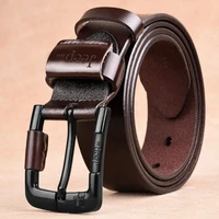 men causal high quality genuine leather belt men new fashion simple classic vintage style pin buckle male belt 90 125cm