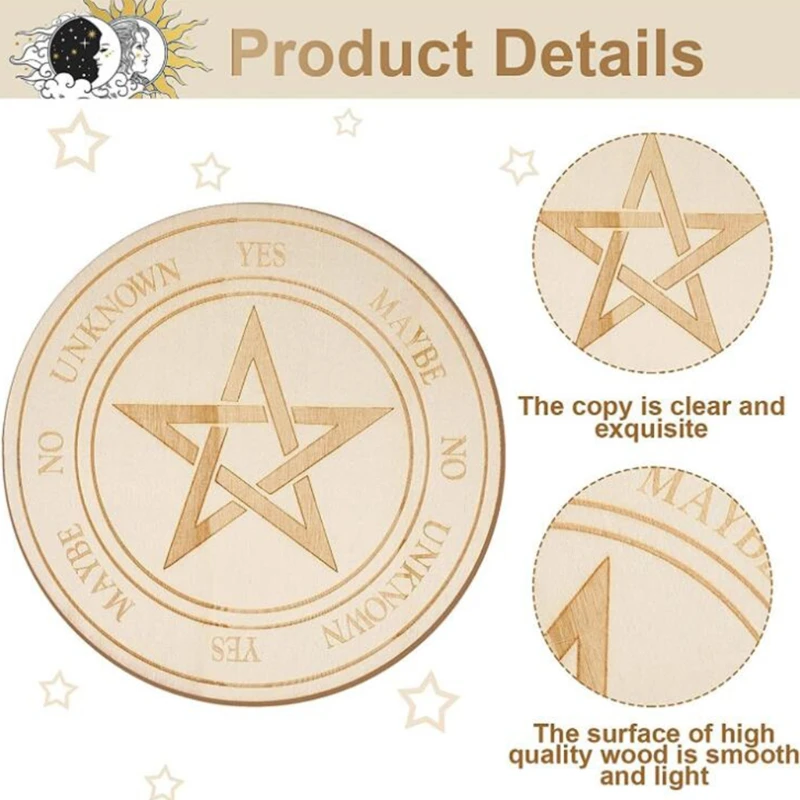Деревянная маятниковая доска с Луной и звездами гадания энергия карвенная