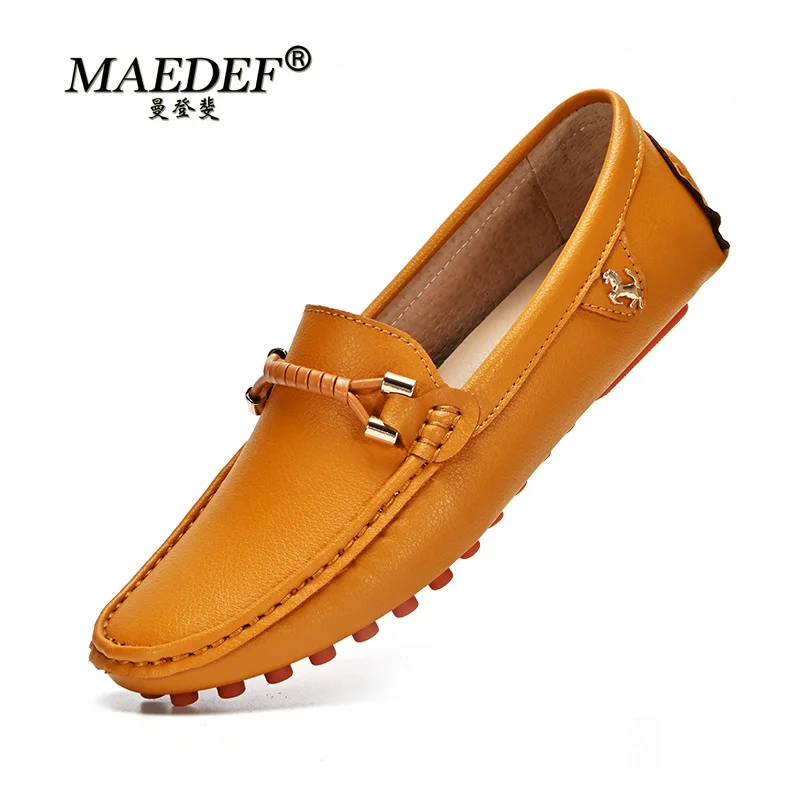 Мужские мокасины из натуральной кожи MAEDEF мягкие туфли повседневная обувь на