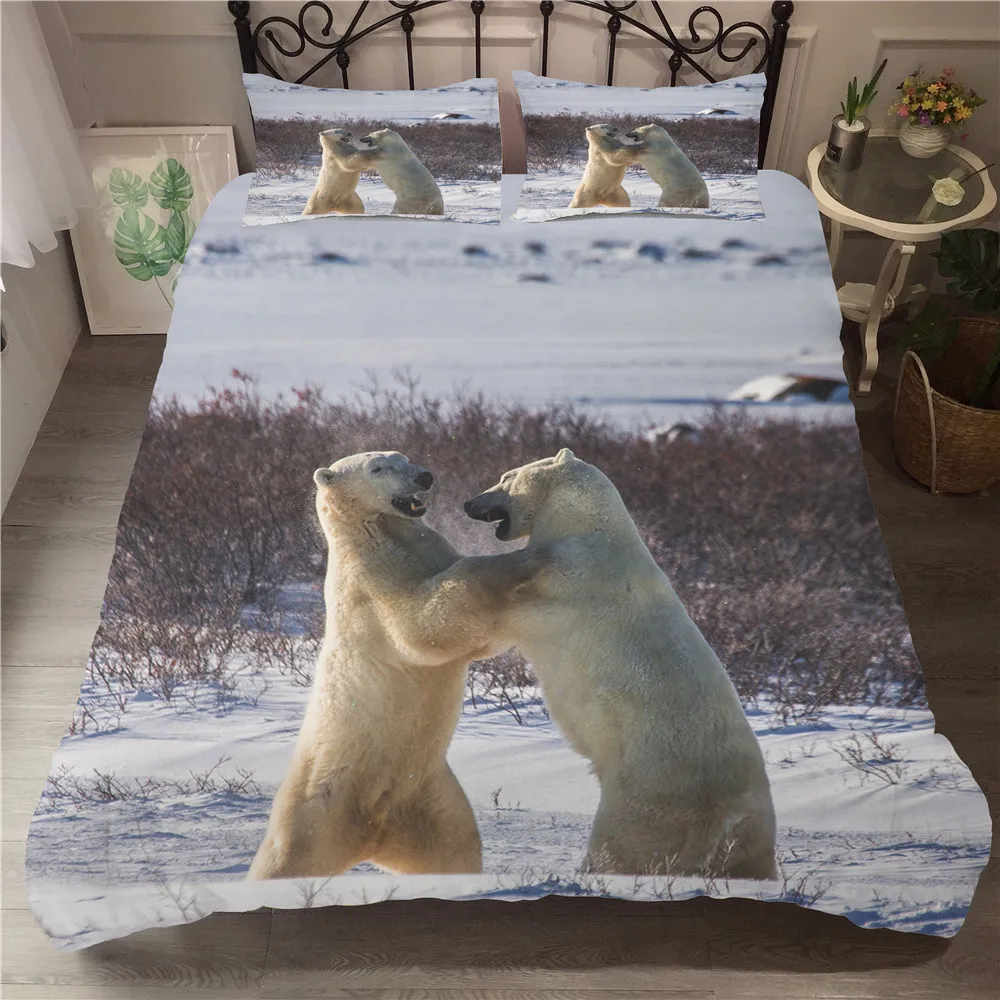 MEI Dream Polar Bear постельное белье с 3D цифровой печатью зимний пододеяльник роскошный
