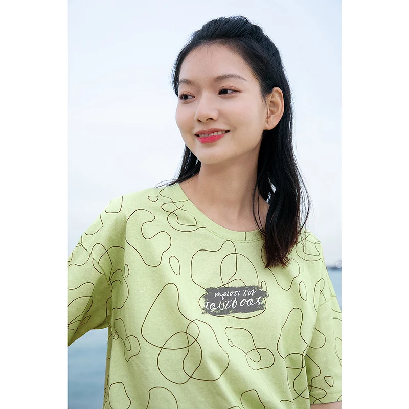 Женская футболка с цветочным принтом INMAN повседневный классический хлопковый