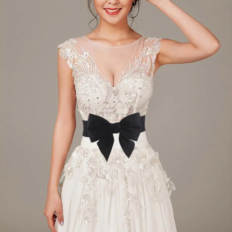 Женский эластичный пояс с бантом и широким ремнем подходит к платьям рубашкам