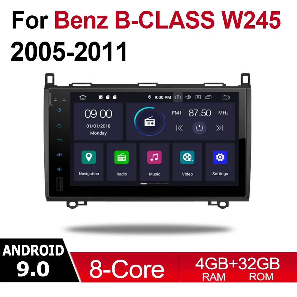 Для Mercedes Benz B Class W245 2005 ~ 2011 NTG 2 DIN Автомобильный Android 9 GPS Naviation мультимедийная