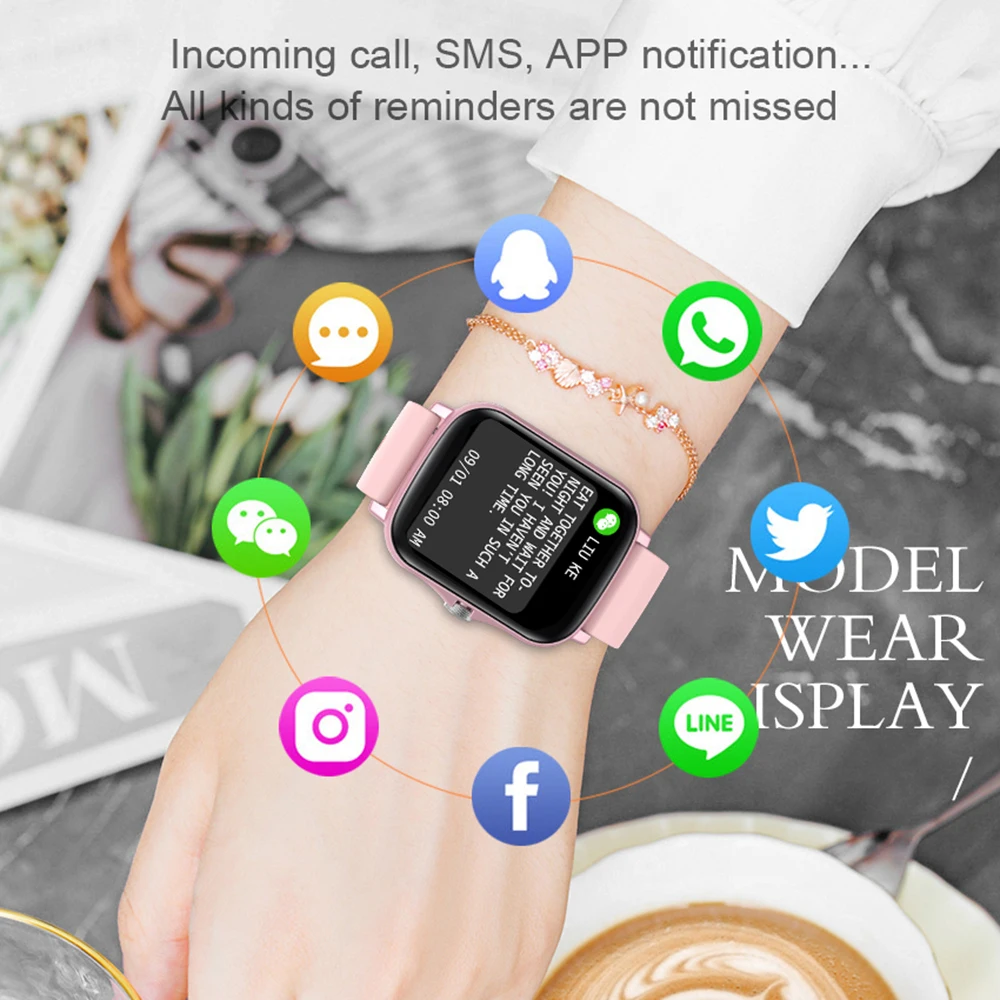 

2021 Smart Watch 1.69 inch Full Touch Fitness Tracker Heart Rate Blood Pressure Waterproof GTS 2 Smartwatch for Women Men