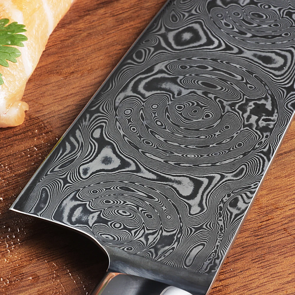 FANGZUO Chef's Nakiri нож 67 слоев японская Дамасская сталь дамасский шеф-нож 8 дюймов