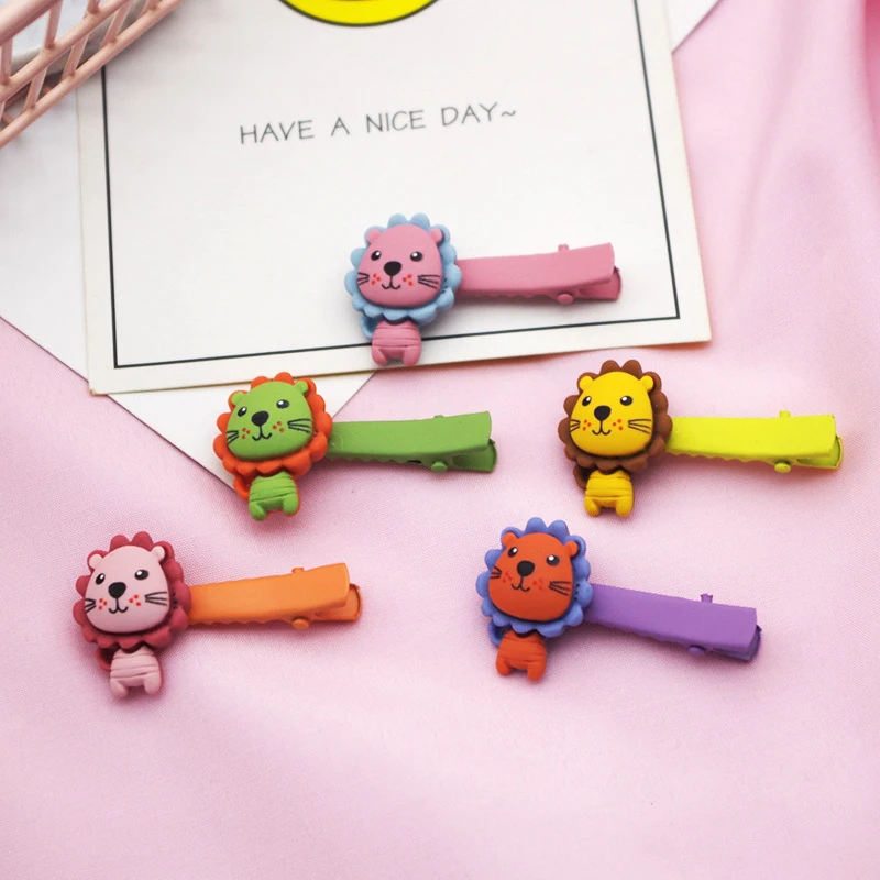 Милые детские головные уборы резинки для волос в виде льва заколки модные