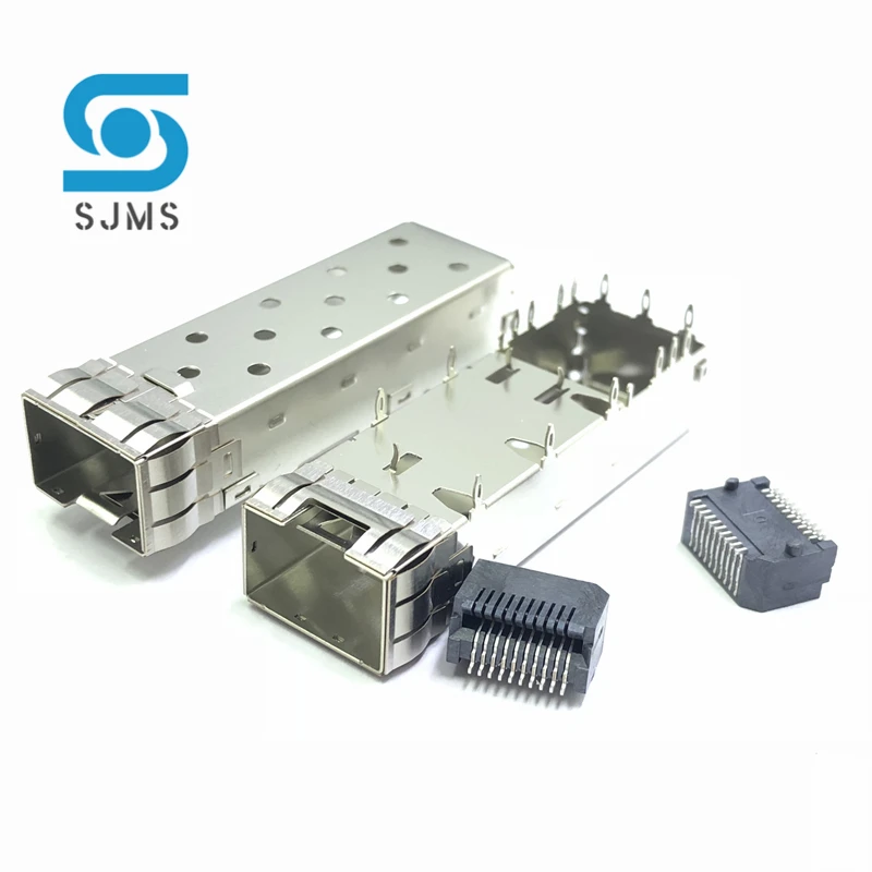 

SFP Cage Press-Fit Solder PCB Accessory Cage Assembly For 1*1 20 Pin Fiber Optic Interface Shield Housing Connector seat