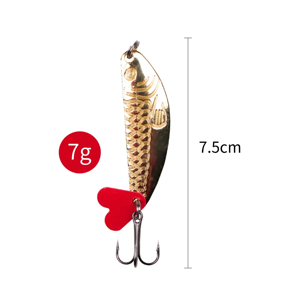 2pcs/lot 7g hard metal fishing lure biat spoon spinner bait jigging crankbait isca artificial leurre dur | Спорт и развлечения