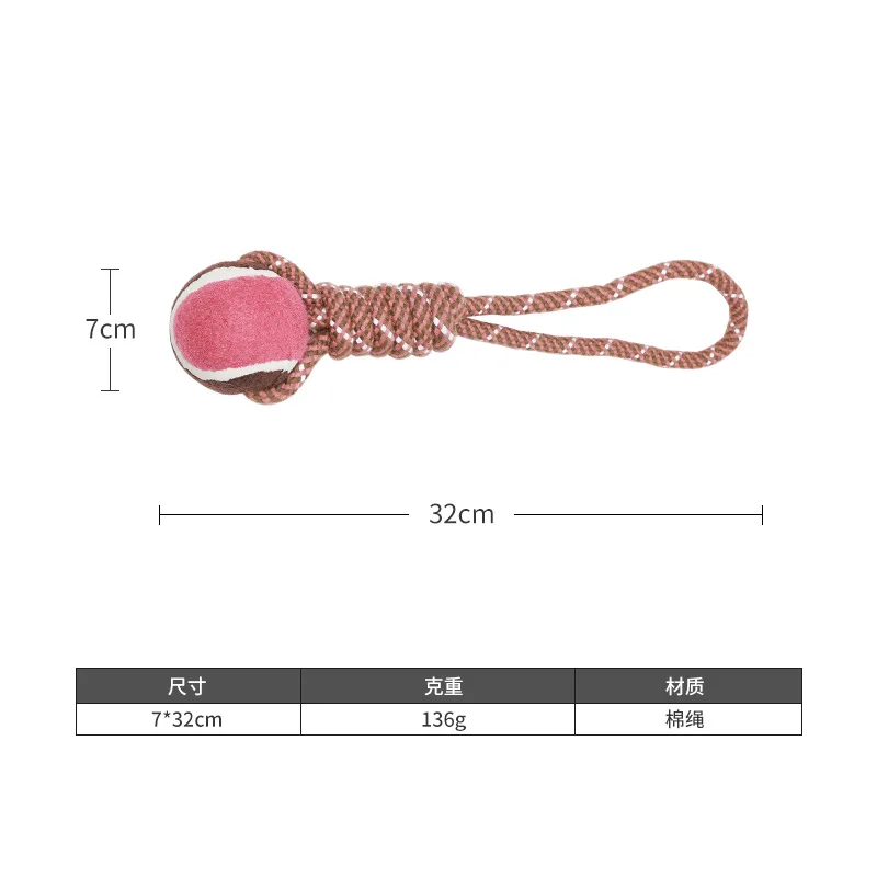 

Dog Pet Molar Supplies of Cotton Rope Toy Dog and Cat Knot Toy Bite Teeth Resistant Cotton Knot Suit Puppy Teething Supplie