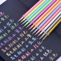 12 color high gloss pastel gel pen refill color fluorescent neutral full needle tube refill office school supplies stationery