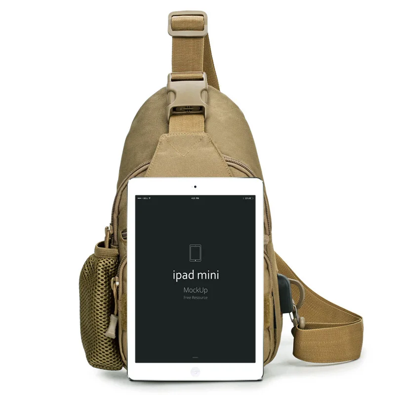 Сумка-мессенджер Мужская холщовая с USB-разъемом |