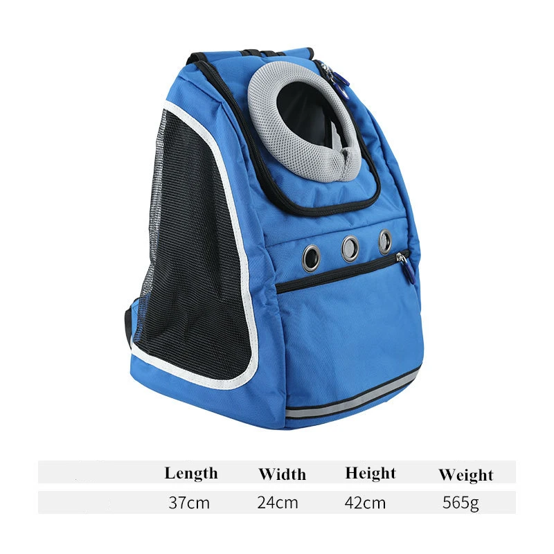 Blue Рюкзак для питомцев кошек, собак, кошек, переноска, уличная сумка, передняя сумка, дышащая двойная сумка для путешествий, сетчатый рюкзак для щенков, кошек, котят - Цвет: Blue