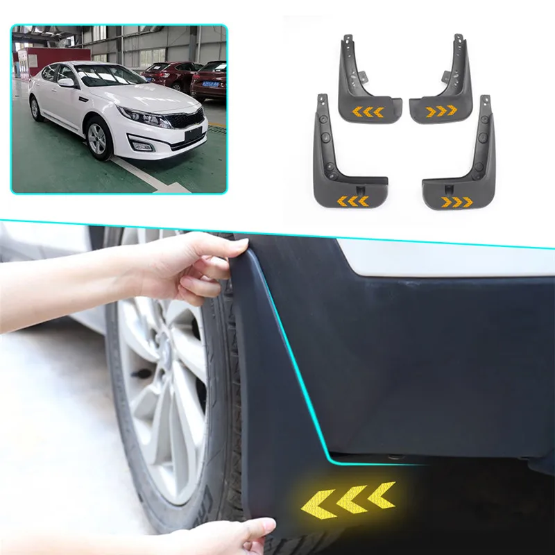 Yellow 2012-2014 Передние Задние Автомобильные Брызговики для крыла Светоотражающие Предупреждение Брызговики для Kia Optima K5 2011-/ - Цвет: Yellow 2012-2014