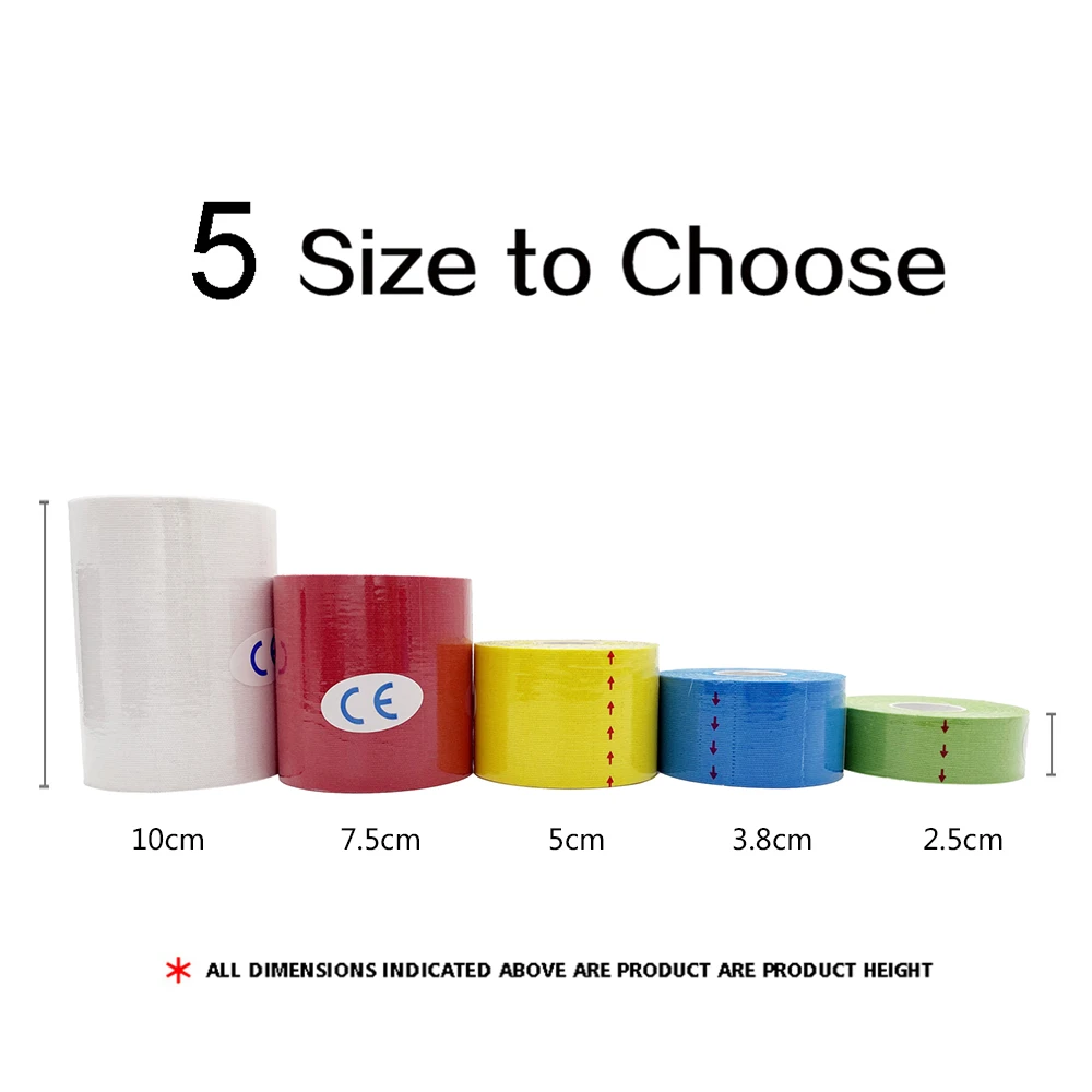 

Tape Muscle Bandage 15 Colour Sports Cotton Elastic Adhesive Strain Injury High Speed Knee Running Pain Relief