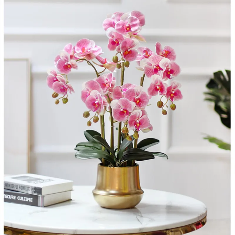 

Big Size Artificial Phalaenopsis Flower Vase Set Home Decoration Luxurious Flower Art Flower furnishes Event Party Flower