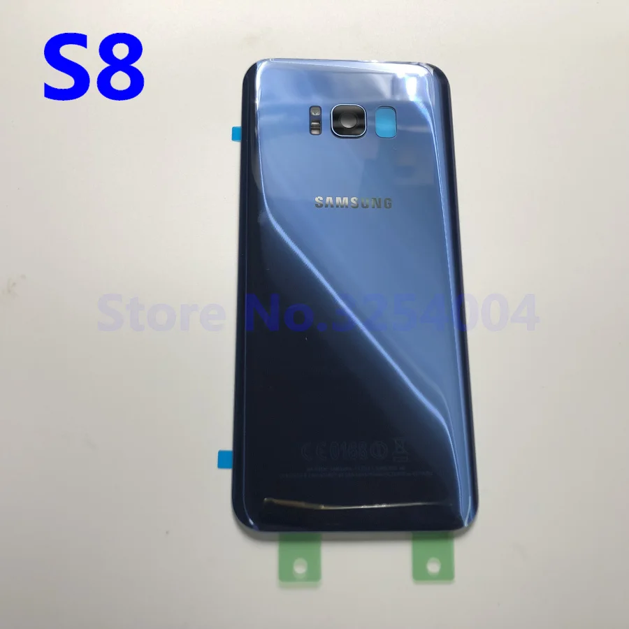 Чехол на заднюю батарейку для samsung Galaxy S8 G950 S8+ G955 S8 Plus Задняя стеклянная крышка корпуса+ клей+ стеклянная рамка для объектива камеры