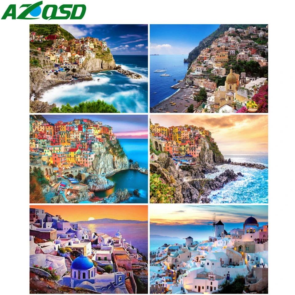 

AZQSD морская Алмазная Картина Пейзаж полный квадрат/круглая дрель Алмазная вышивка пейзаж 5d Сделай Сам рукоделие подарок домашний декор