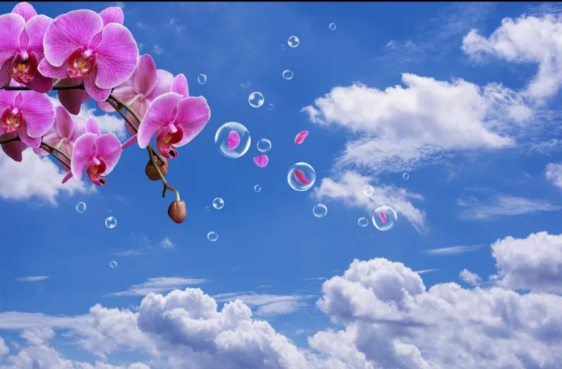 Потолочная декоративная роспись стен для гостиной спальни Фэнтези Орхидея