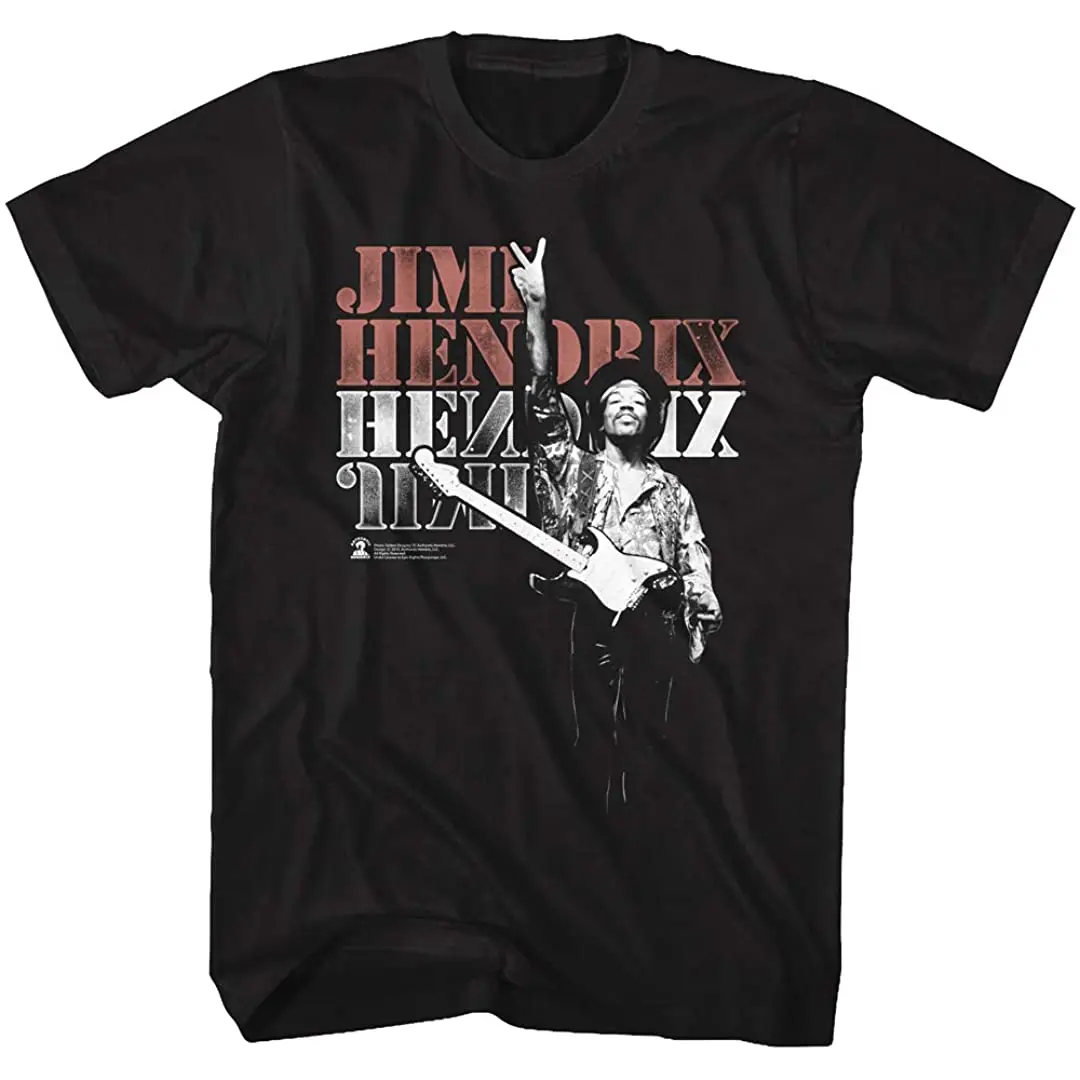 Jimi Hendrix 1960s психоделическая музыкальная черная футболка для взрослых