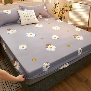 1PC Mattress Covers Four Corners With Elastic Band (Need Order Pillowcase) 100% Waterproof Printed Bed Fitted Sheet Adjustable