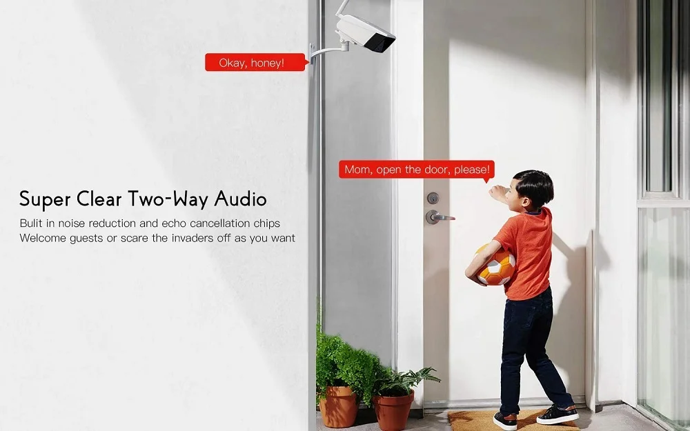 Наружная камера видеонаблюдения 4 МП HD Wi-Fi IP Alexa цветная ночное видение IP66