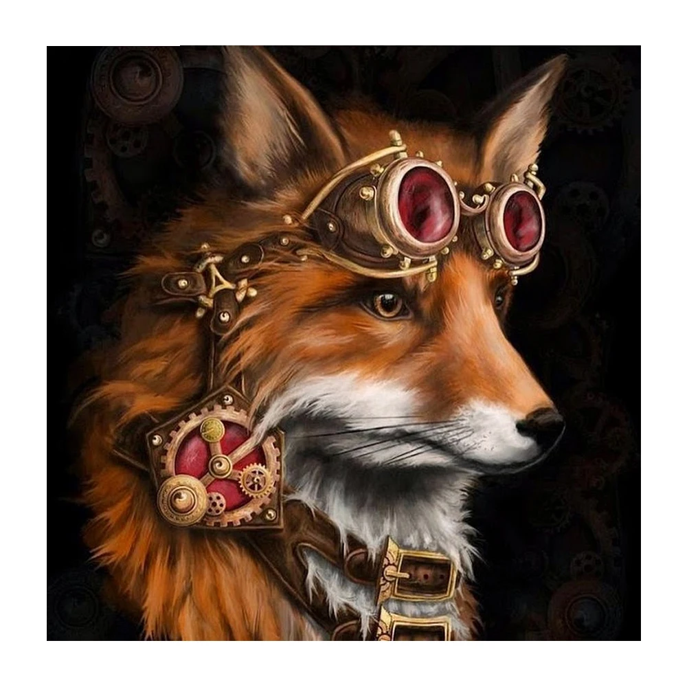 

5D Алмазная мозаика, мультяшная полноразмерная кристальная стена из смолы, искусство «сделай сам», алмазная живопись, рисунок лисы, рукодели...