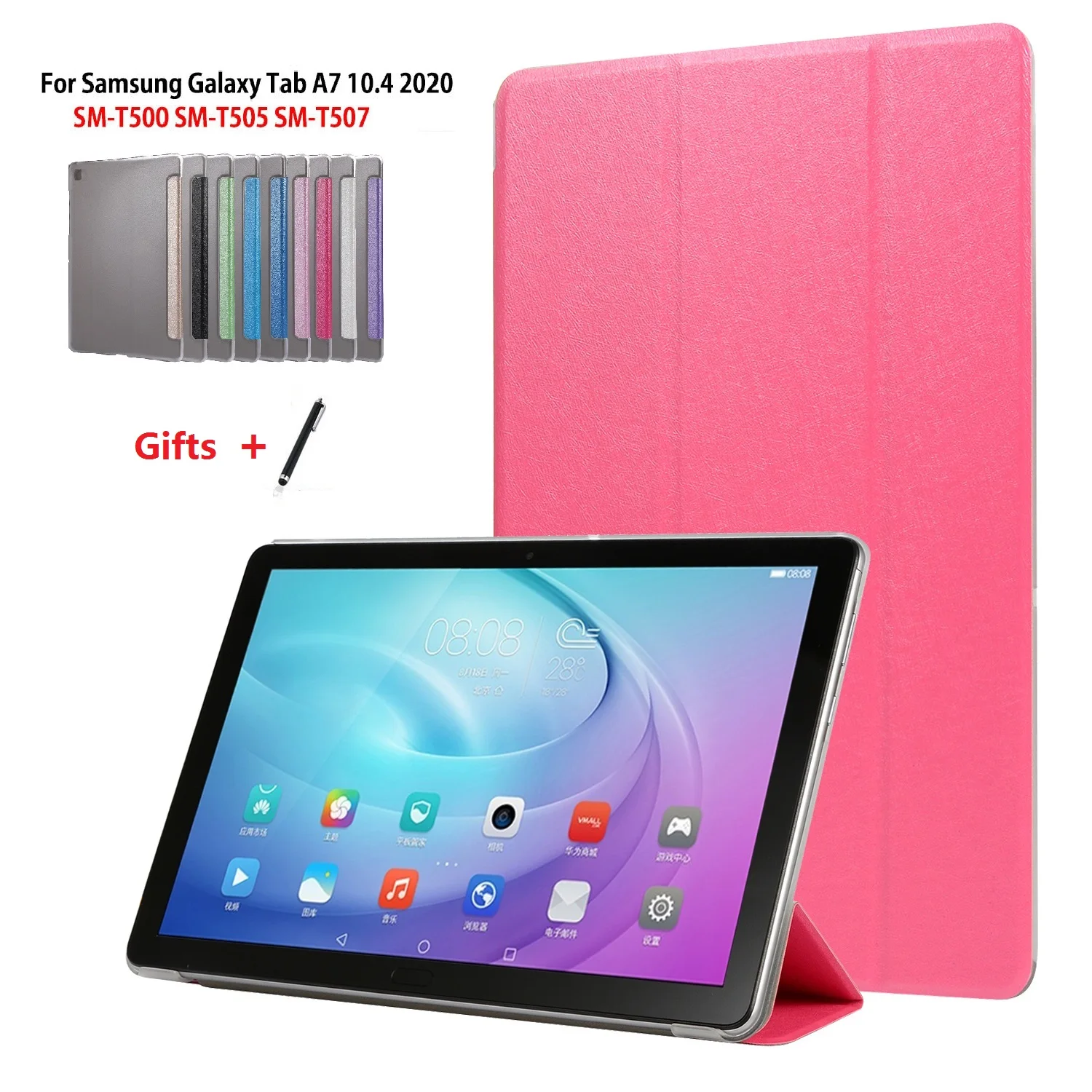 

Tablet Case cover For New Samsung Galaxy Tab A7 2020 10.4" models SM-T500 SM-T505 SM-T507 Lightweight Shell Capa + Free stylus