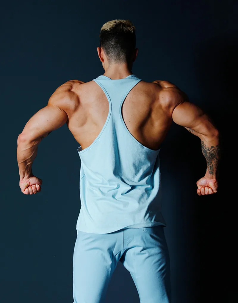 

2021 Summer New Men Tank Top Gyms Workout Fitness Bodybuilding Sleeveless Shirt Male Cotton Casual Singlet Vest Undershirt