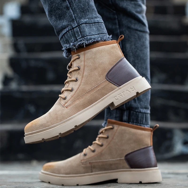 

Genuine Leather Work Safety Boots For Martin Boots Winter Shoes Men Work Shoes Male Steel Toe Shoes Safety Industrial Shoes