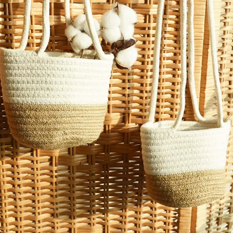

New Woven Garden Plant Hangers Rope Hanging Planter Hanging Planter Basket Decorative Flower Pot Holder For Home Decor