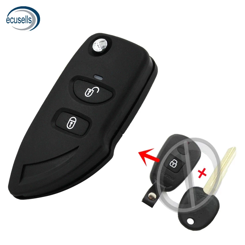 2 кнопки откидная оболочка ключа дистанционного управления чехол Fob для Hyundai Santa Fe