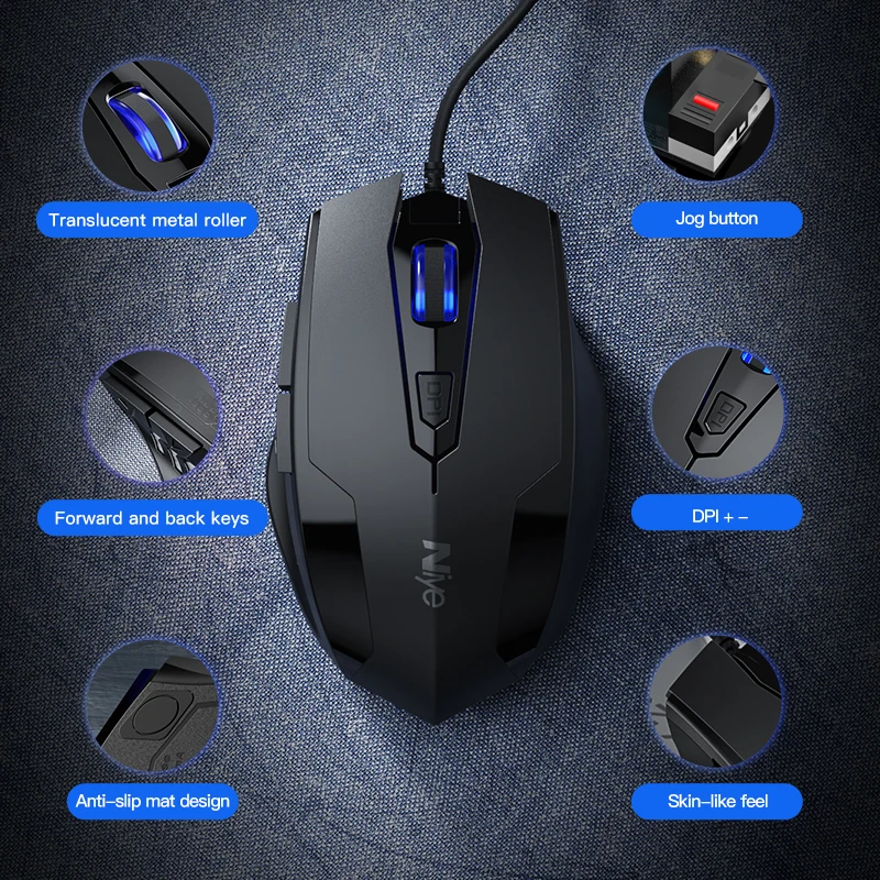 

Wired Gaming Mouse USB Computer Mice 2400DPI Ergonomic 6 Buttons LED Optical Professional Gamer Mause for PC Laptop Mouse Gamer