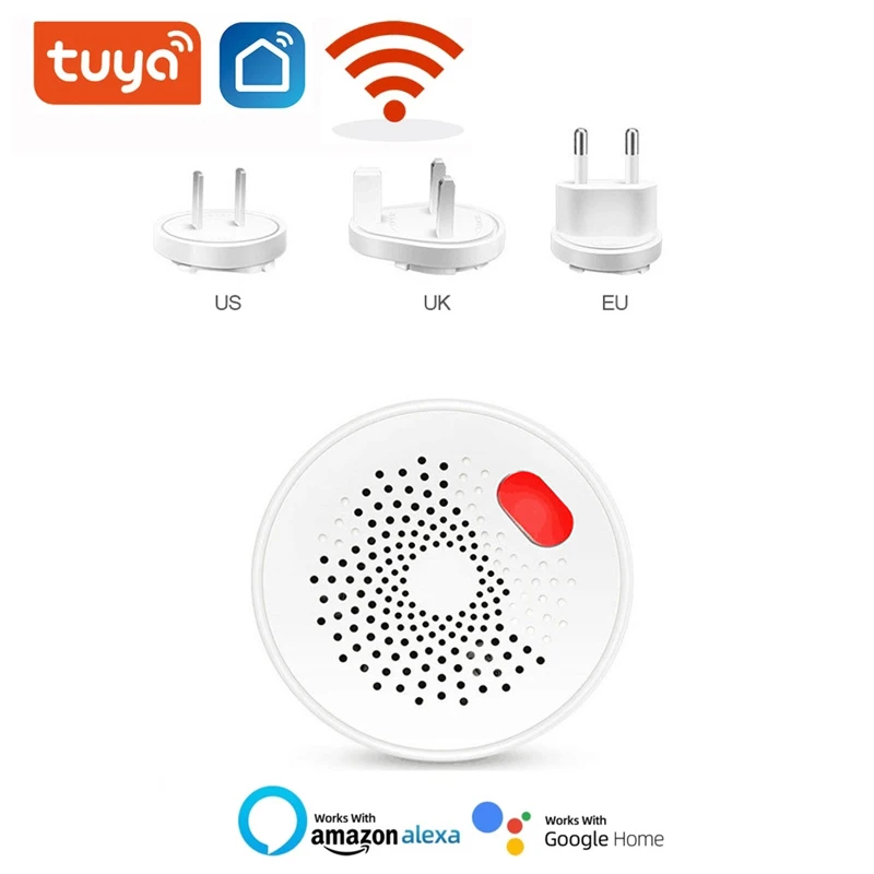 

Tuya WiFi Gas Detector Smart Fire Alarm Sensor For Home Security Automatic Alarm APP Control Notice Gas Detector Home Alarm