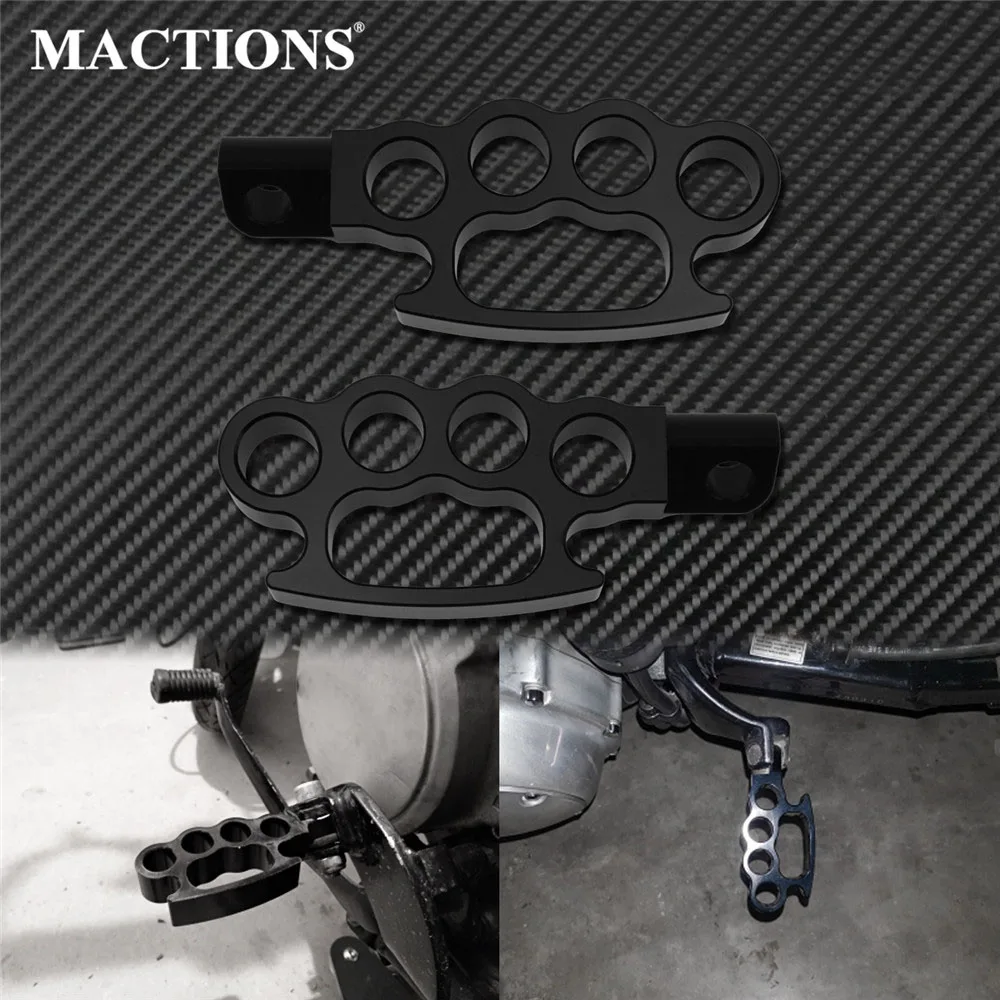 Motorcycle CNC Foot Peg Rest Flying Knuckle Black Control Footpegs For Harley Dyna Softail Sportster XL 1200 883 Iron V-Rod