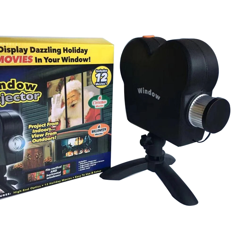 

Halloween Projector 12types Horrible Video Halloween Holographic Lamp with Tripod Indoor Outdoor Holiday Party Wall Decor Props