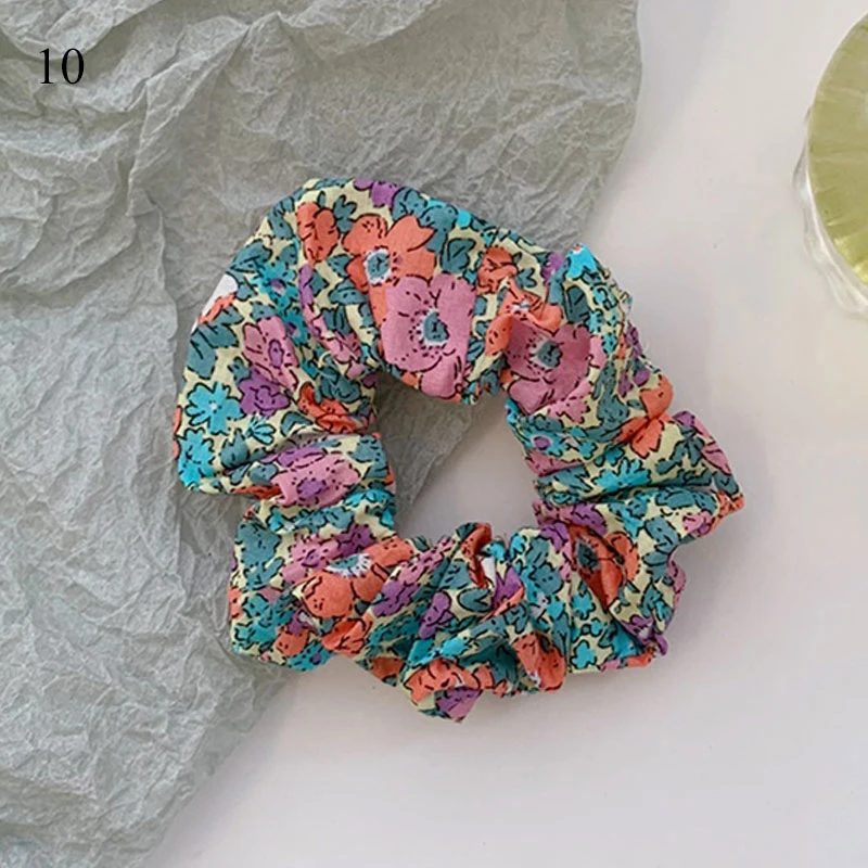 Женские элегантные эластичные резинки для волос в клетку с цветочным принтом