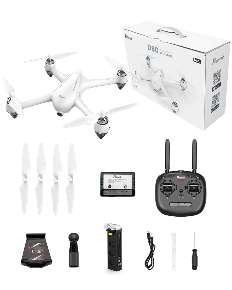 Potensic D80 GPS 5G Wi Fi FPV с 2K камерой антенна видео широкоугольный оптический поток RC