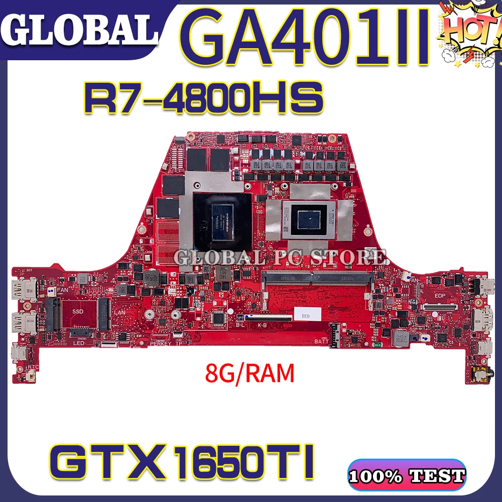 

GA401 Notebook Mainboard For ASUS ROG Zephyrus G14 GA401II GA401IV GA401I Laptop Motherboard With R7-4800HS GTX1650TI Test OK