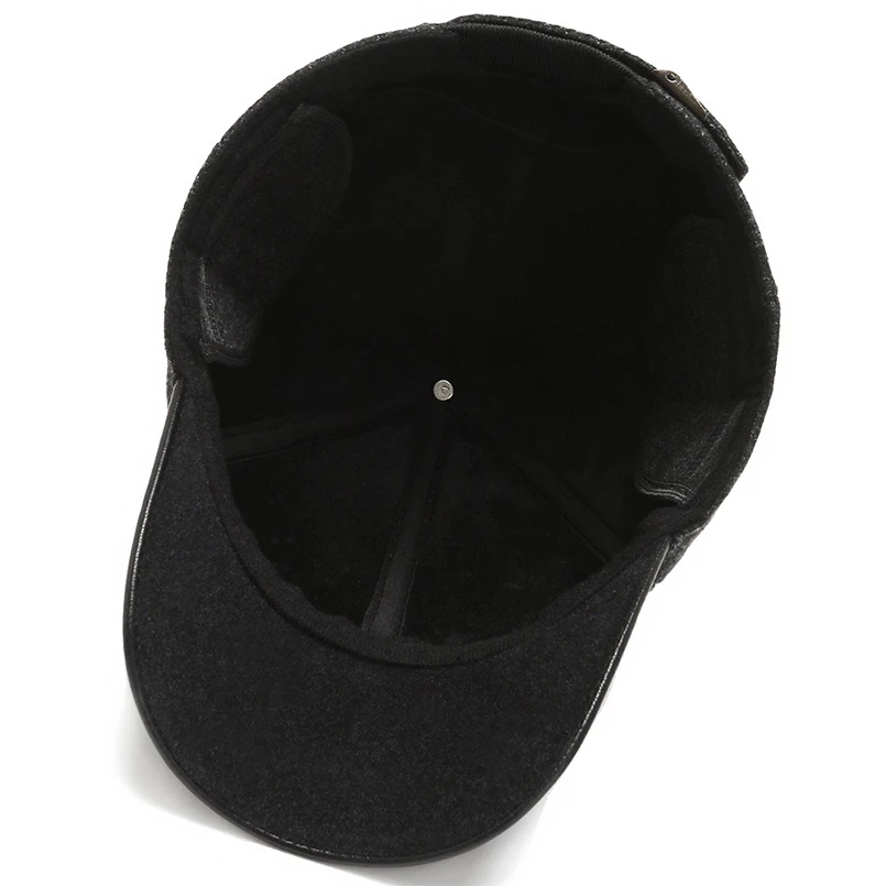 Зимняя шапка с надписью для отдыха Мужская бейсболка папы шерстяная утепленная