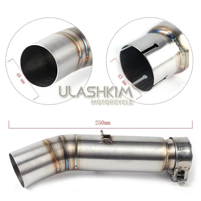 

Motorcycle Exhaust Muffler Pipe Link middle Pipe Slip On For HONDA CBR400 CB500R CBR500R 2013-2015 CB400X CB500X 2013-2016