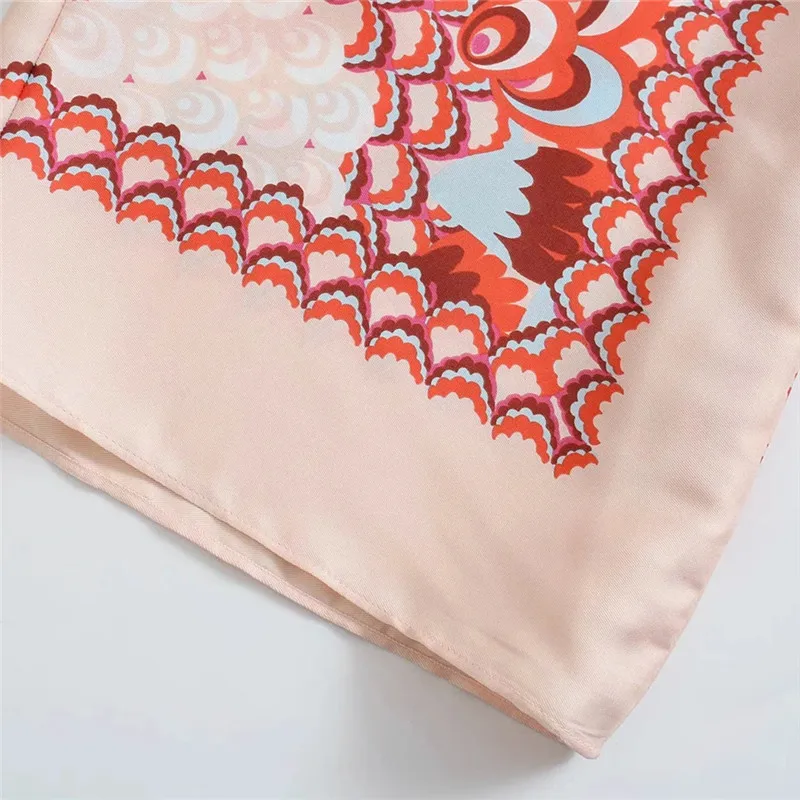 

LVWOMN Za 2021 Summer Wide Leg Pants Women Vintage Red Print Patchwork High Waisted Trousers Female Casual Loose Wide Pants