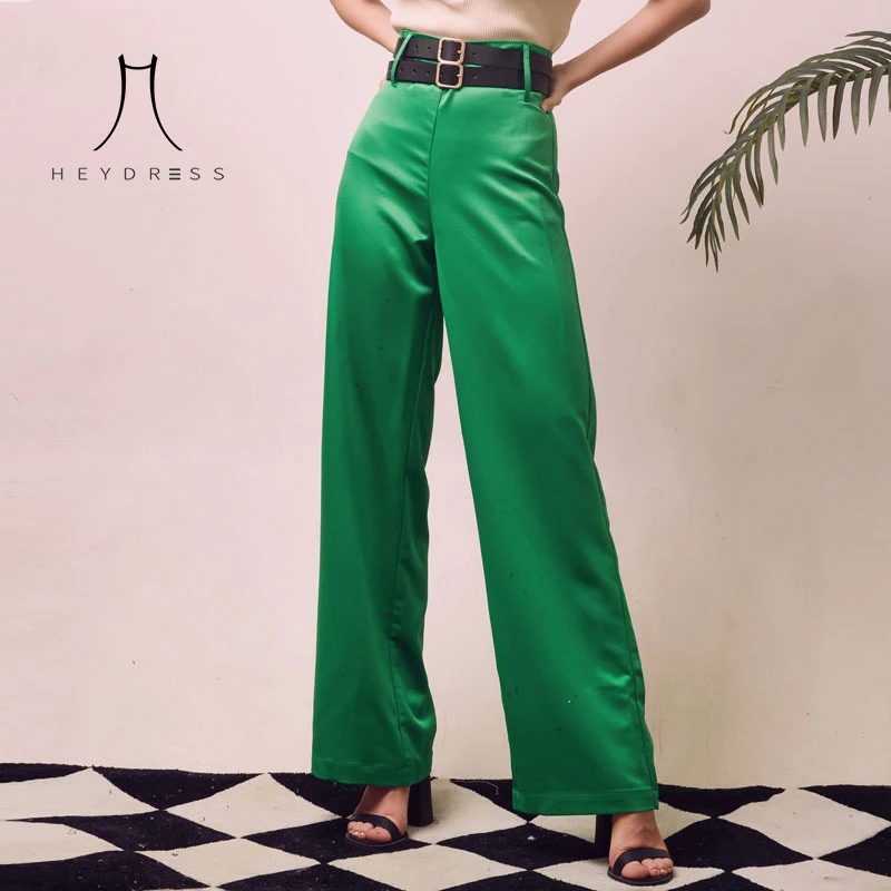Heydress осень зима Женская шелковистая Спецодежда костюм широкие брюки Высокая