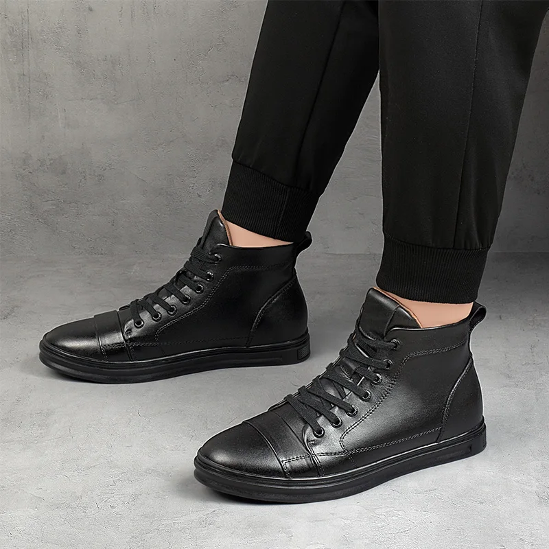 Мужские кожаные ботинки на ремешках коричневые классические ботильоны для