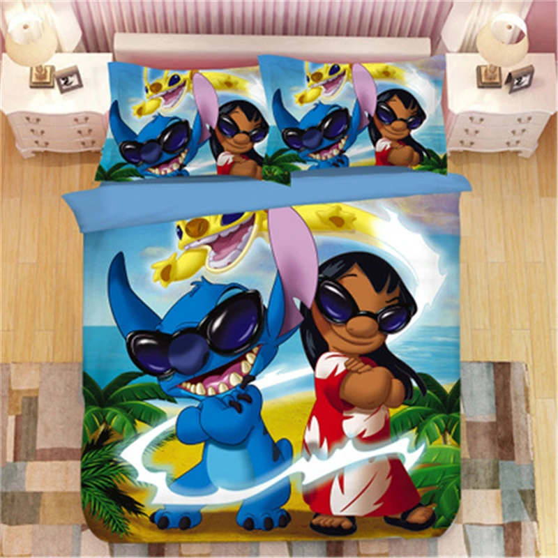 XJBB-2 3D disney Home "Лило и Стич" набор постельных принадлежностей одеяло покрытие двойной спальни декор для детей мальчик девочка Королева Король Размер постельных принадлежностей набор - Цвет: XJBB-2