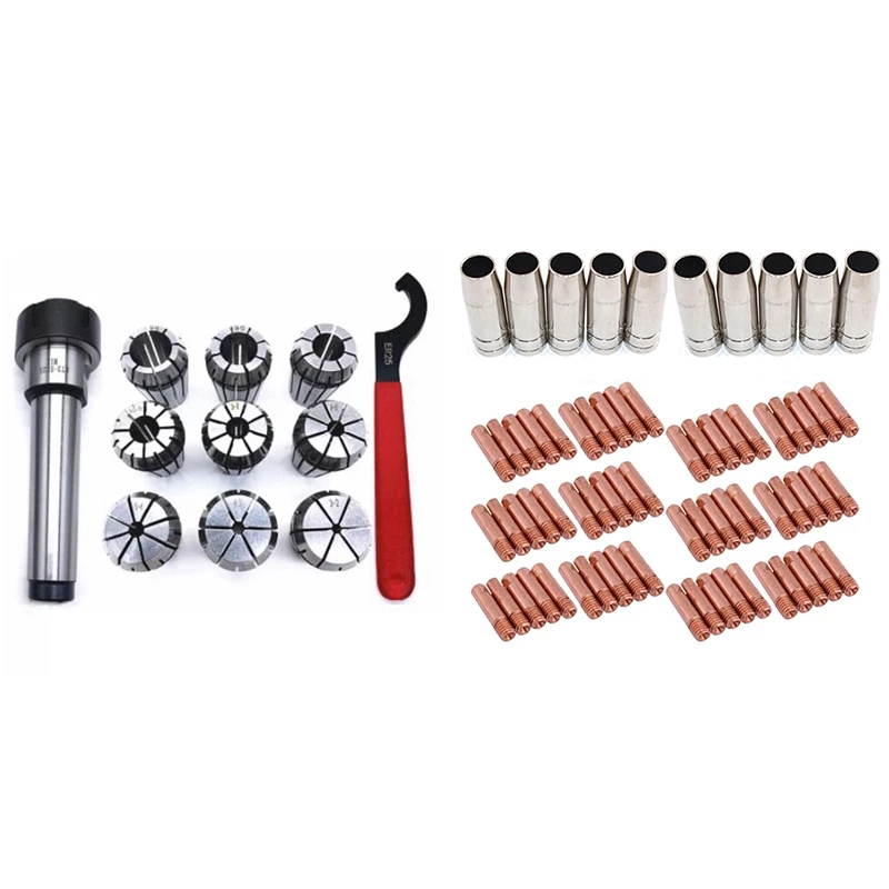 

70 шт. MB 15AK держатель контактной сопла газовая сопла 1,0 мм и 1 комплект ER25 Пружинные зажимы ER25 ключ Цанга Зажимной патрон держатель конус