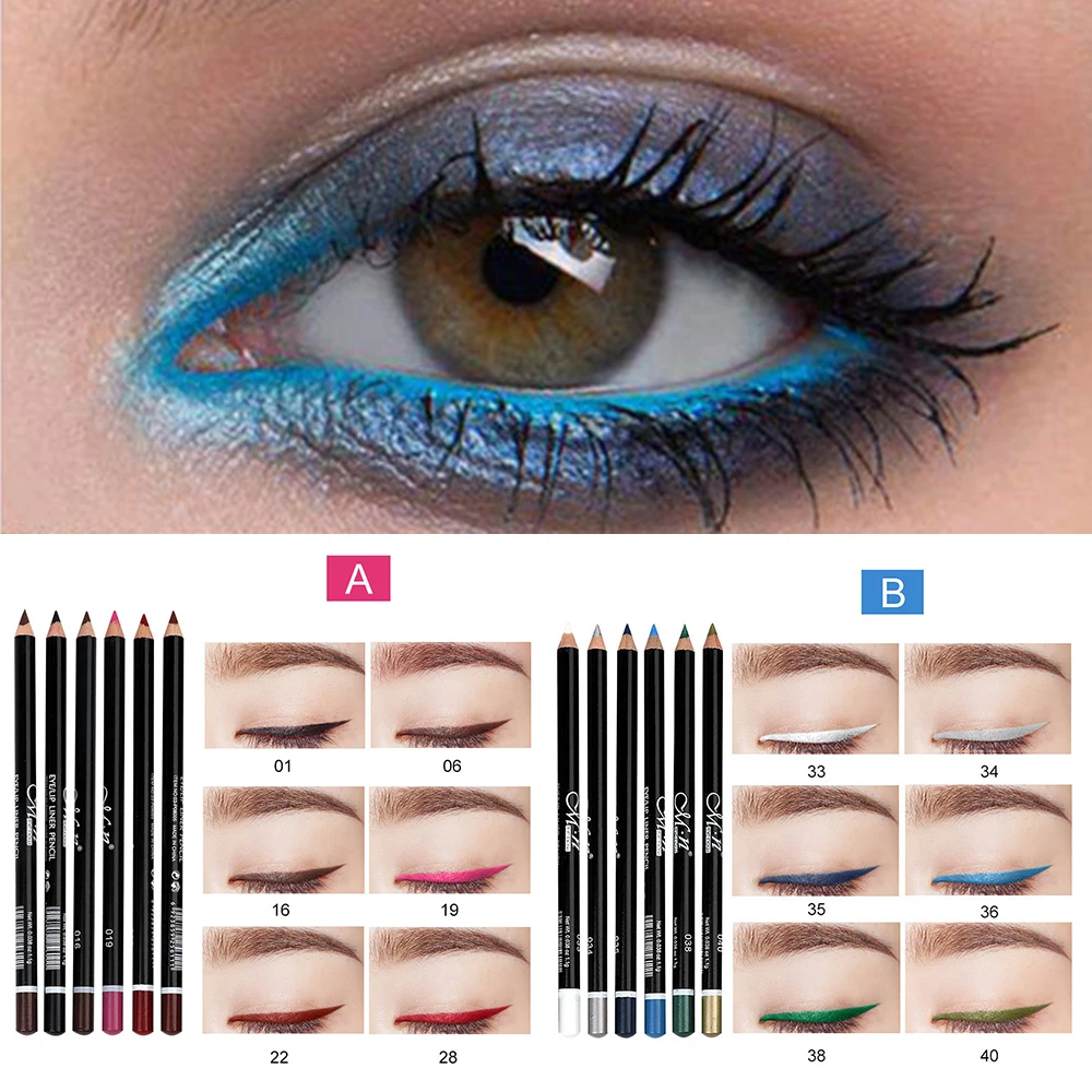 

6pcs Waterproof Eye Liner Pencil Eyeliner Pen Long-lasting Cosmetics Makeup