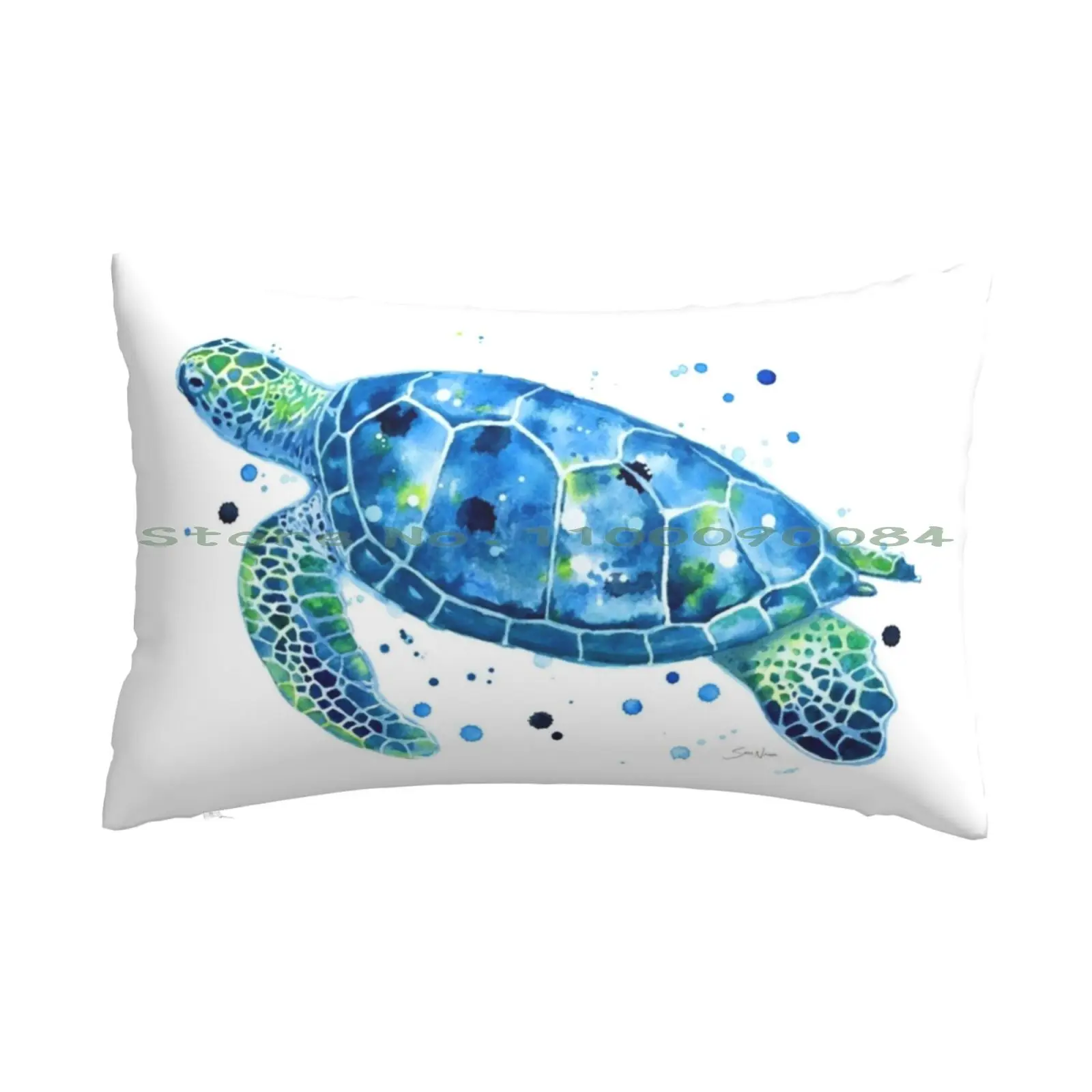 

Чехол с синими морскими черепашками и подушками для Sargasso 20x30 50*75, диван для спальни, акварель, морская черепаха, морская жизнь, морской океан, пляж, морской берег