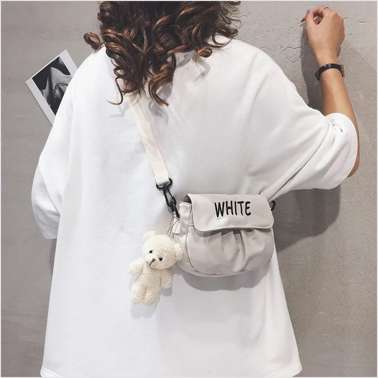

Canvas Minimalism Shoulder Messenger Bag Casual Cute Shell Bag Backpack