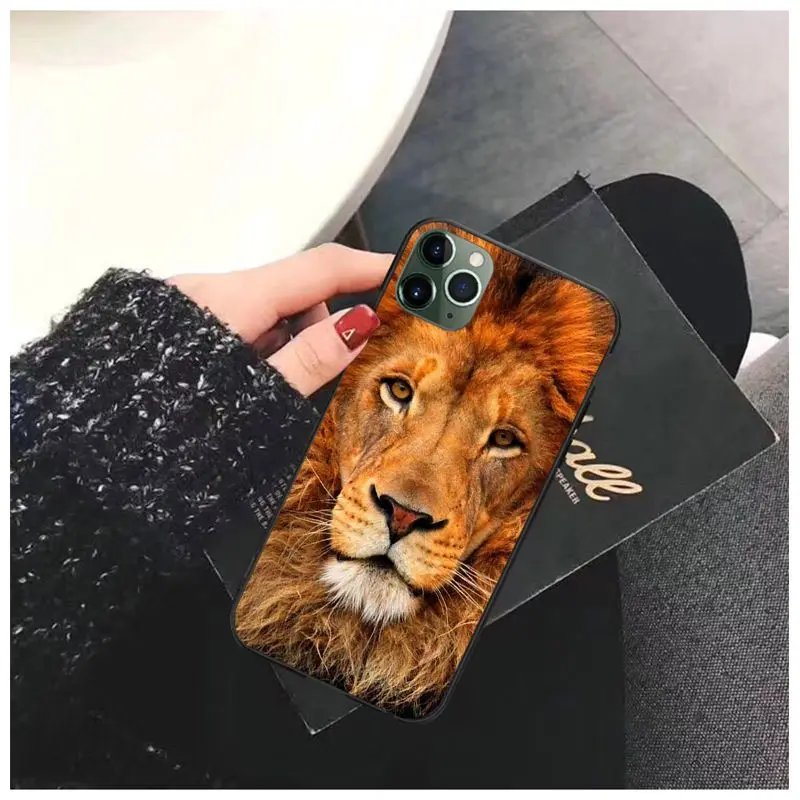 11pro MAX Lion king черный мягкий чехол для телефона iPhone 6S 6plus 7 7plus 8 8Plus X Xs 5 5S XR